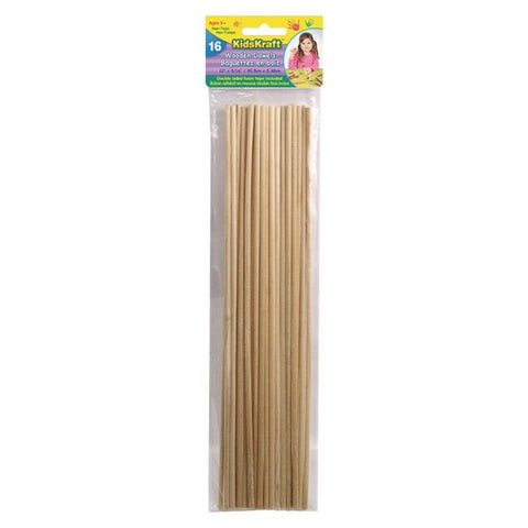 Kids Kraft Wooden Dowels 16pk