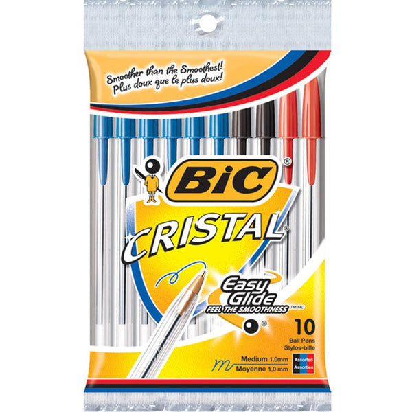 Bic Cristal Ballpoint Pens 10pk Assorted Colours