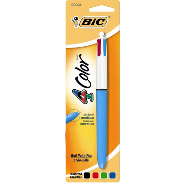 Bic 4-Color Ballpoint Retractable Pen, Medium Tip