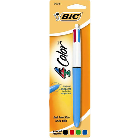 Bic 4-Color Ballpoint Retractable Pen, Medium Tip