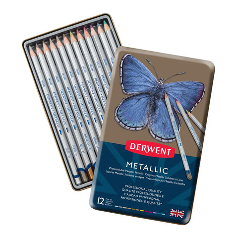 Derwent Metallic Colour Pencil 12 Tin Set