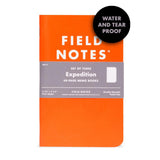 Field Notes Expedition Waterproof Memo Books 3pk Dotgrid