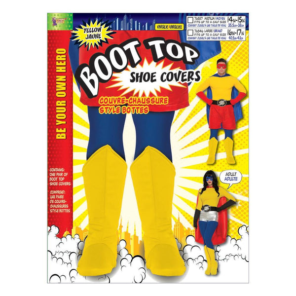 Forum Novelties Be Your Own Hero Boot Top Covers - Yellow