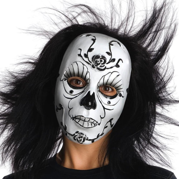 Rubies Day of the Dead Dark Rose Mask - Adult Size