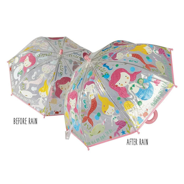 Floss & Rock Kid's Transparent Colour-Change Umbrella - Mermaid 