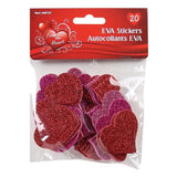 From the Heart Glitter Heart EVA Stickers 20 pack