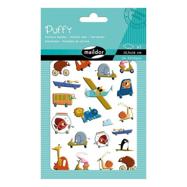 Maildor Puffy Stickers - Animal Race