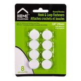Home Essentials Round Adhesive Hook & Loop Fasteners 8pk White