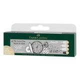 Faber-Castell Pitt Artist Pen Set, 4pk Assorted White