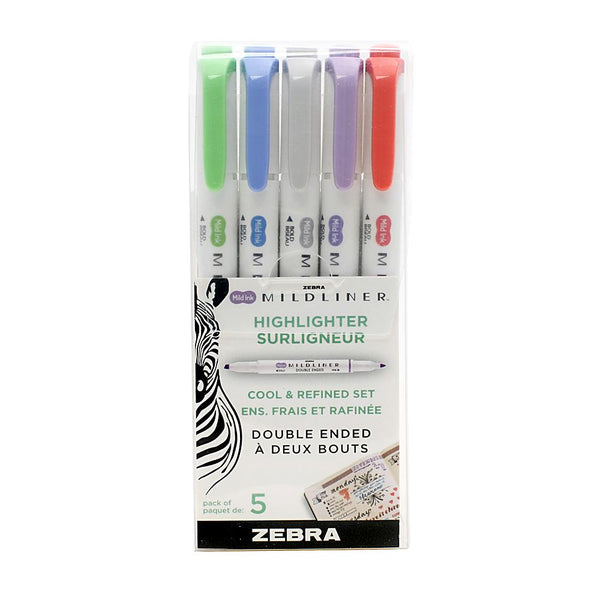 Zebra Mildliner Double Ended Highlighter 5pk Soft Colours Set