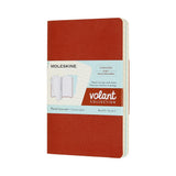 Moleskine Pocket Ruled Volant Notebooks 2pk - Coral Orange & Aquamarine