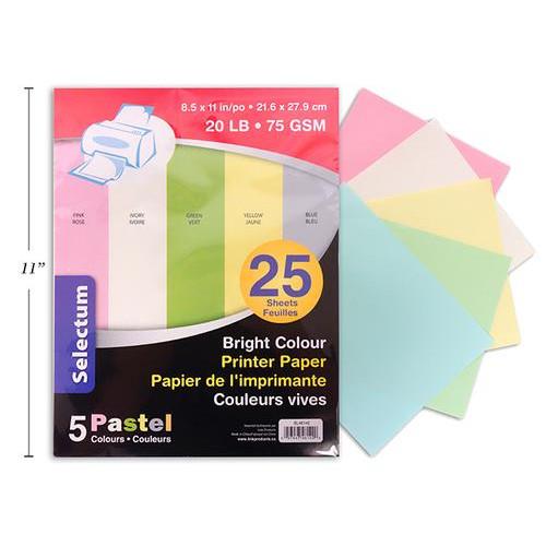 Selectum Printer Paper Assorted Colours Pastels 25pk