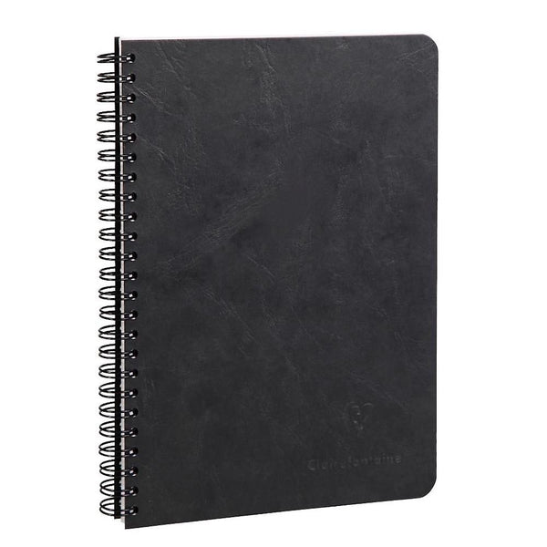 Clairefontaine A5 Age-Bag Coilbound Notebook, Ruled, Black