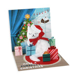 Up With Paper Pop-up Christmas Card - Santa Cat