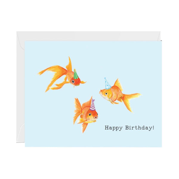 Halfpenny Postage Greeting Card, Birthday Goldfish 