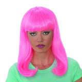 Rubies Glow Babe Hot Pink Wig