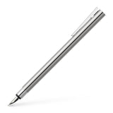 Faber-Castell Neo Slim Fountain Pen, Shiny Stainless Steel, Fine