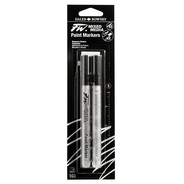 FW Refillable Paint Marker - 2pk Small Barrels with 1-2mm Round Nibs