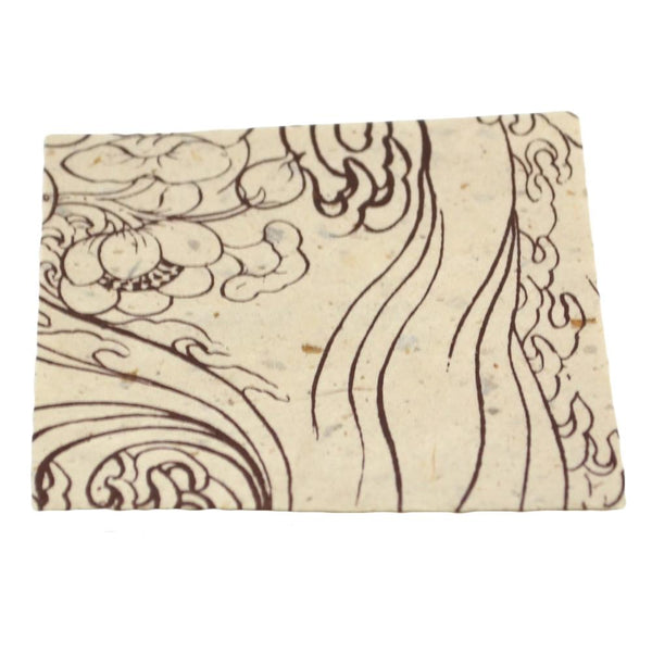 Tibetan Himalayan Lokta Paper 20"x30" Wave Print, Bark 