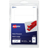 Avery Multi Purpose Labels White 1"x3" 125pk