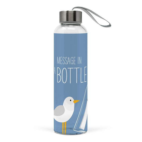 Paperproducts Design Glass Water Bottle 18oz - Message In a Bottle (Ì)