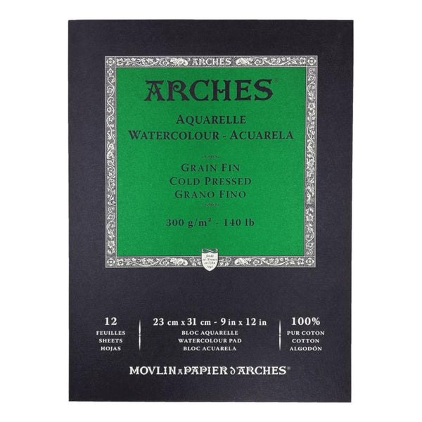Arches Cold Pressed Watercolour Pad 9"x12"