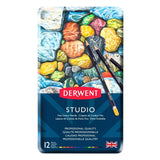 Derwent Studio Coloured Pencils 12 Tin Set