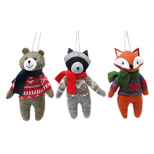 Deco Noel Knitted Ornament - Bear, Raccoon or Fox