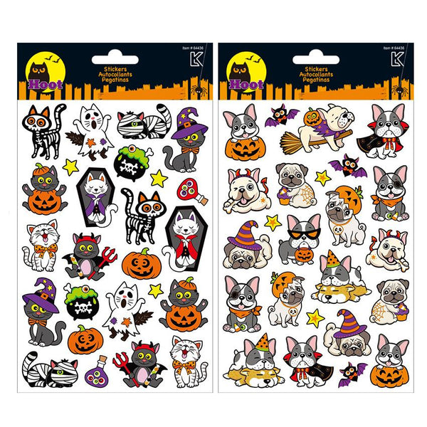 Hoot Halloween Stickers - Cats or Dogs