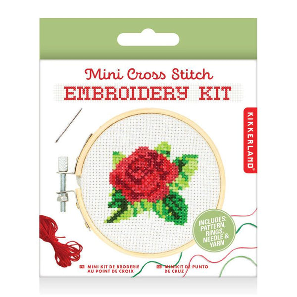 Midoco.ca: Kikkerland Mini Cross Stitch Kit - Rose 