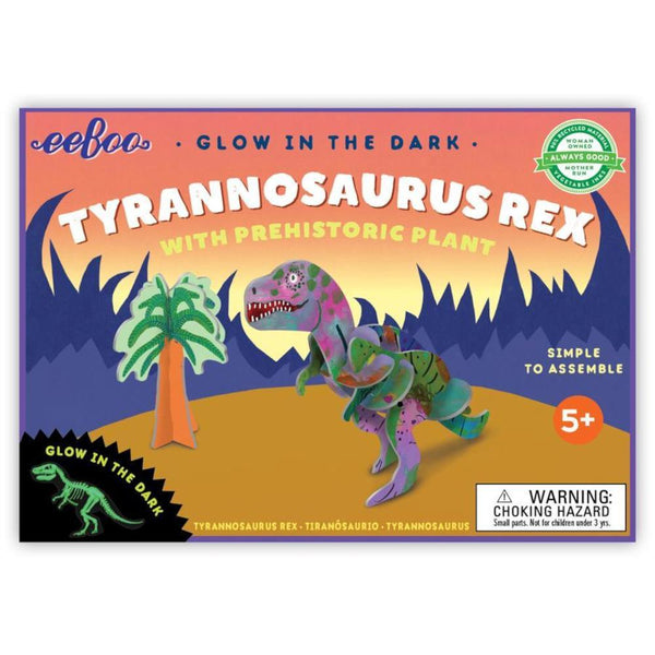 eeBoo Glow-in-the-Dark Dinosaur Model Kit, Assorted
