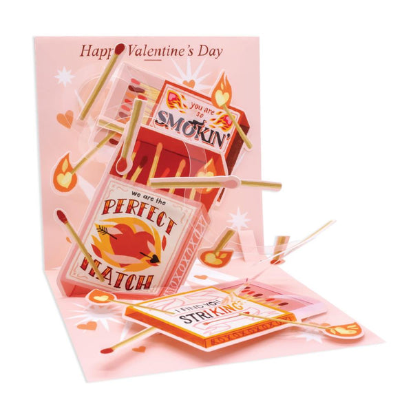 Up With Paper Pop-Up Valentines Greeting Card - Perfect Match