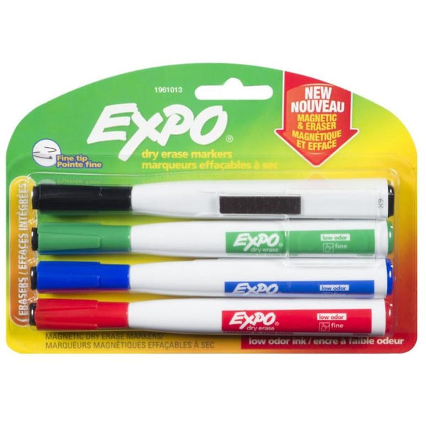 Expo Dry Erase Markers, Magnetic Fine Tip 4pk