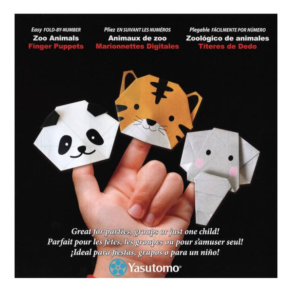 Yasutomo Origami Fold-by-Number Finger Puppets - Zoo Animals