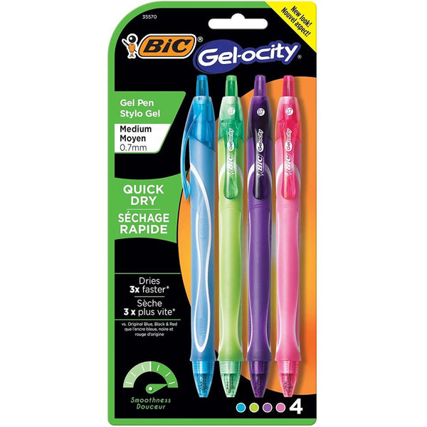 Bic Gel-ocity Gel Pens 4pk Fashion Colours