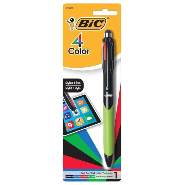 Bic 4-Colour Ballpoint Pen with Stylus 1.0mm Medium Point