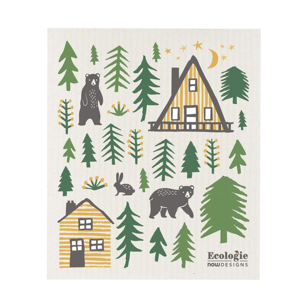 Ecologie Swedish Sponge Cloth - Wildlife Cabin & Bear