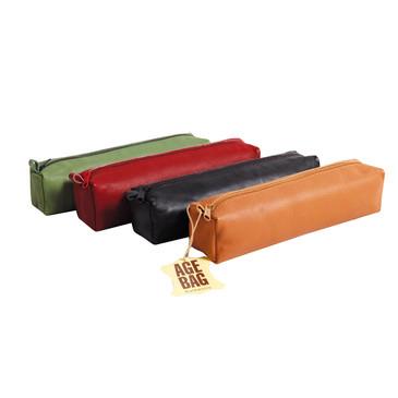 Clairefontaine Age-Bag Leather Pencil Case, Square - Assorted Colours