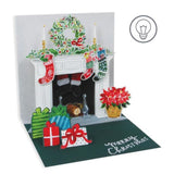 Up With Paper Pop-up Greeting Card Light-up Christmas Mantle