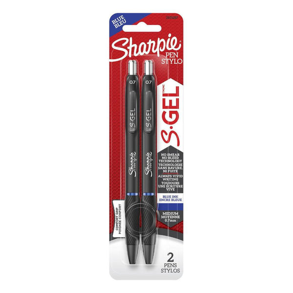 Sharpie S-Gel Retractable Pens, Medium Blue 2pk