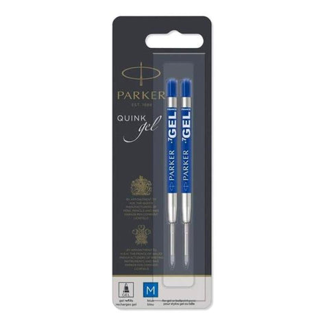 Parker Quink Gel Pen Refills, Medium Blue 2pk