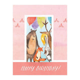 Halfpenny Postage Birthday Greeting Card, Animals in Doorway
