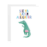 Halfpenny Postage Greeting Card, Alligator Goodbye
