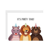 Halfpenny Postage Greeting Card, Party Time Animals