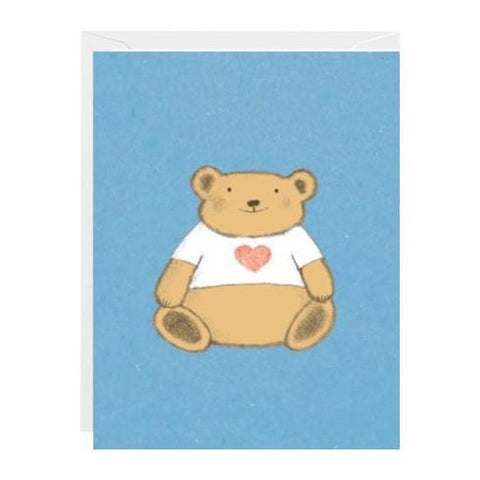 Halfpenny Postage Greeting Card, Teddy Bear Heart