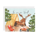 Halfpenny Postage French Greeting Card, Canadian Moose