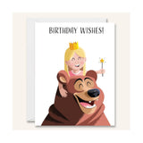 Halfpenny Postage Birthday Girl & Bear Greeting Card