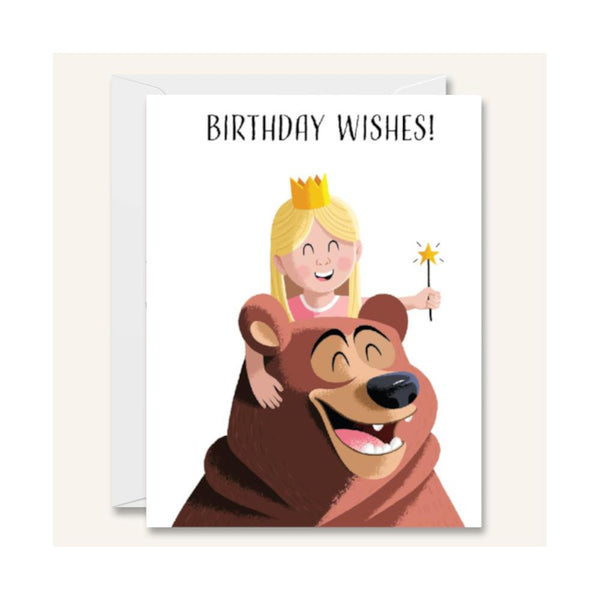 Halfpenny Postage Birthday Girl & Bear Greeting Card