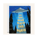 Halfpenny Postage UFO Birthday Greeting Card