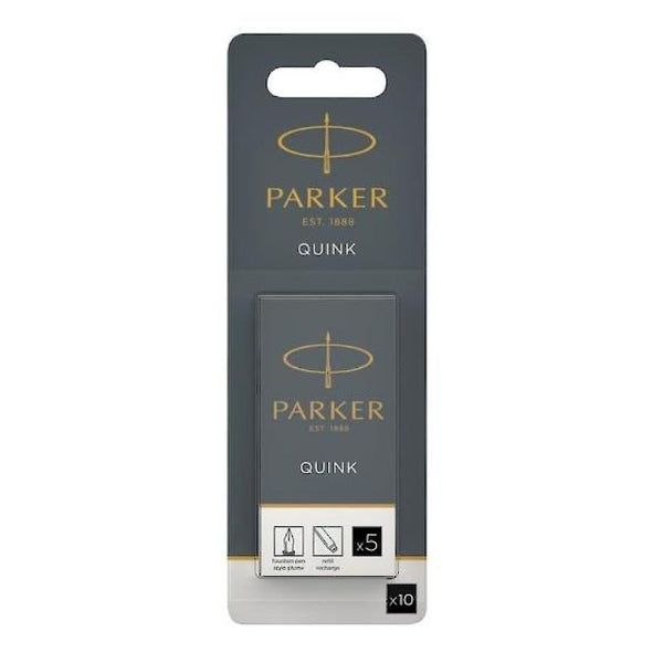 Parker Quink Fountain Pen Cartridges, Black 5pk